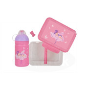 SET květinová víla - Zdravá láhev,Zdravá sváča, krytka Flopy