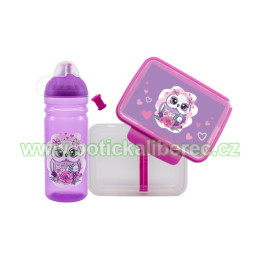 SET Sovička - Zdravá láhev,Zdravá sváča, krytka Flopy