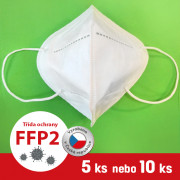 Respirátor FFP2 - filtrační polomaska 5 ks bílá
